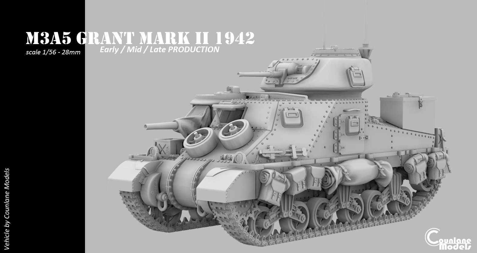 M3A5 Grant mark II early/mid/late prod 1942